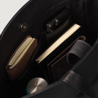 The Poet Black Leather Tote Bag