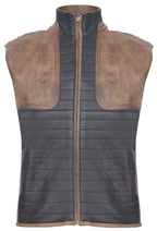 Mens Black/Brown Leather Gilet-Sheffield