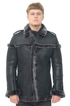 Mens Merino Sheepskin Suede Jacket with Tie Belt-Granada