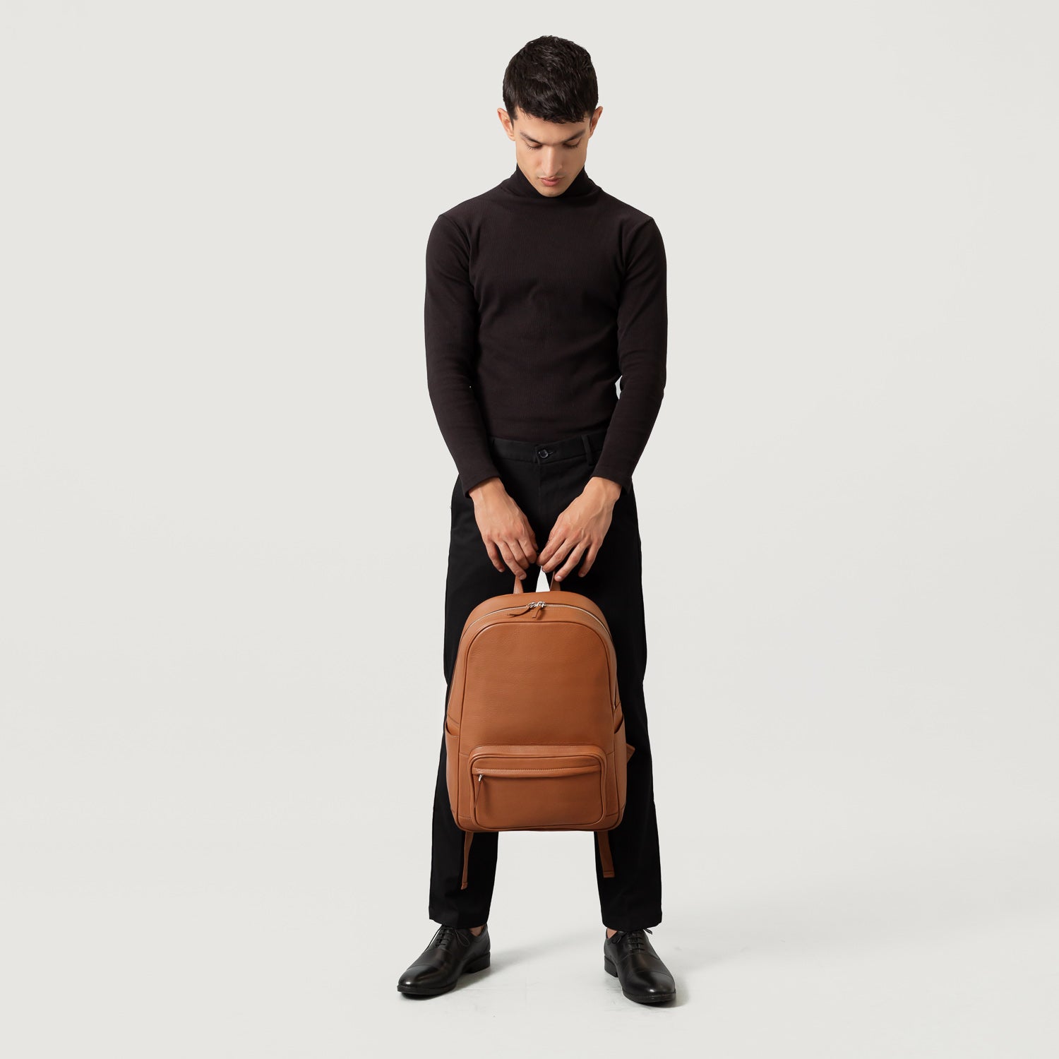The Philos Brown Leather Backpack
