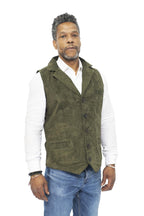 Mens Classic Smooth Goat Suede Leather Waistcoat-Exeter