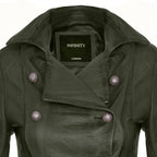 Womens Goth Leather Edwardian Flare Coat-Rushmoor