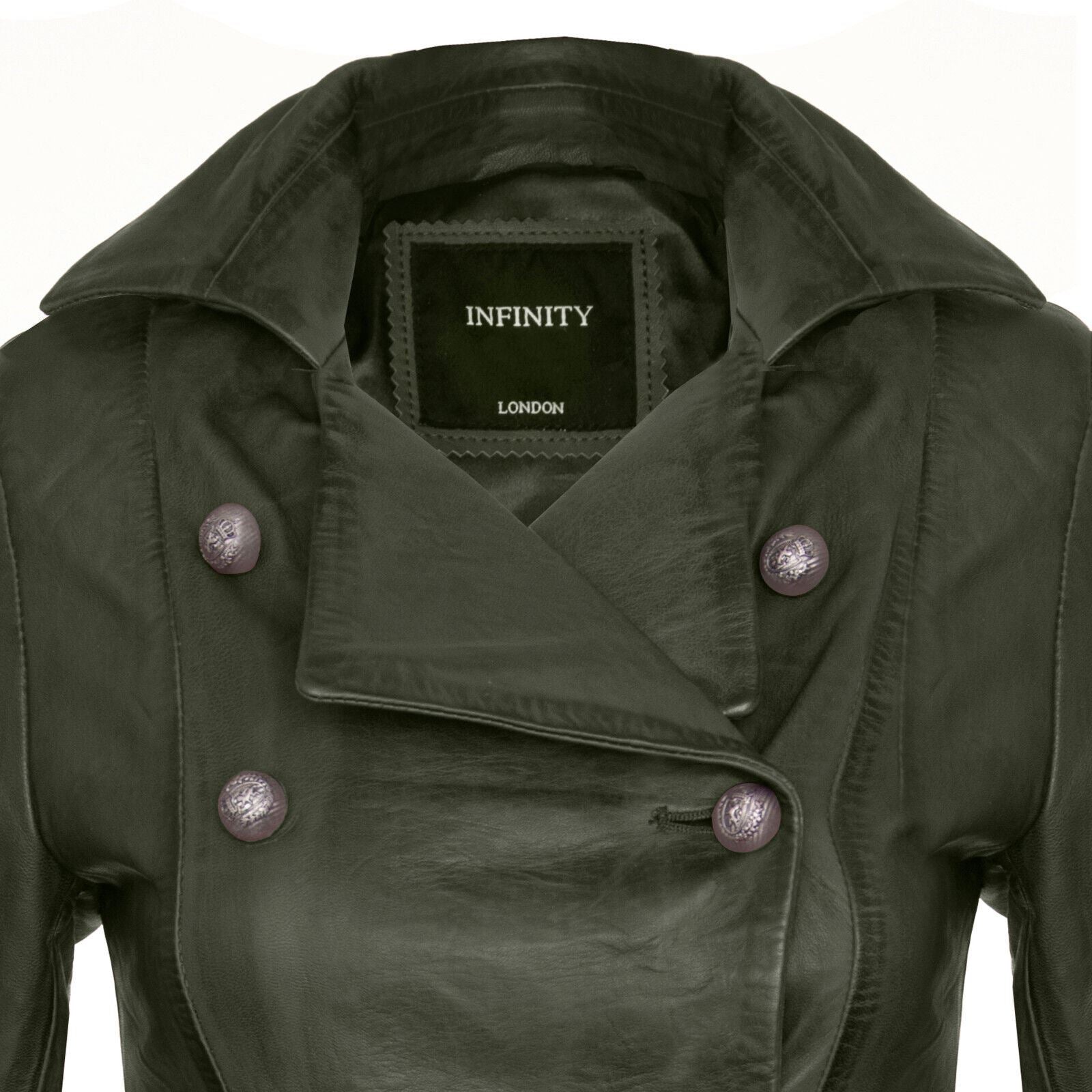 Womens Goth Leather Edwardian Flare Coat-Rushmoor