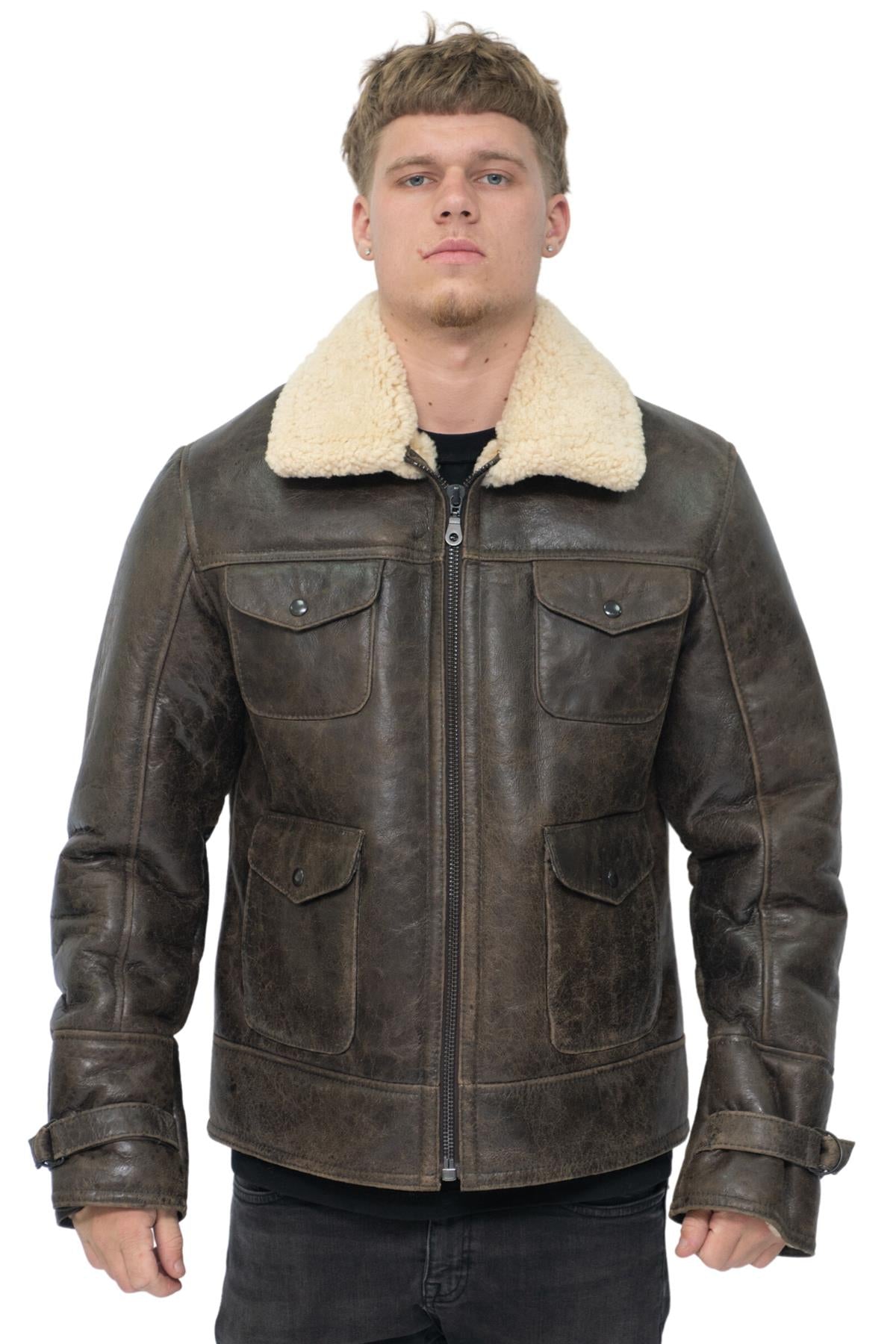 Mens Sheepskin Classic Safari Jacket-Arezzo