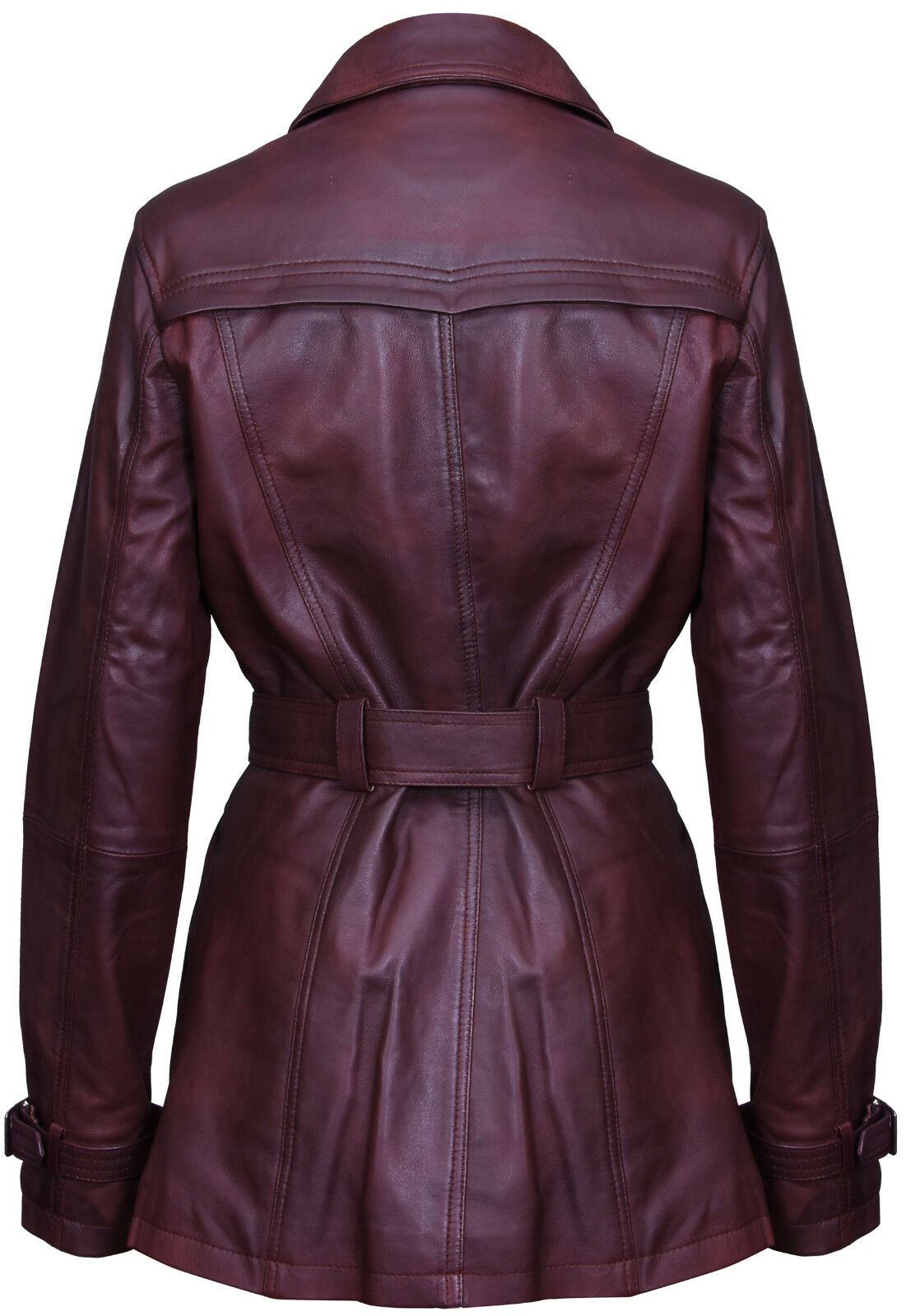 Womens Mid Length Leather Trench Coat -Oakham