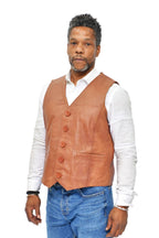 Mens Classic Leather Waistcoat-Chester