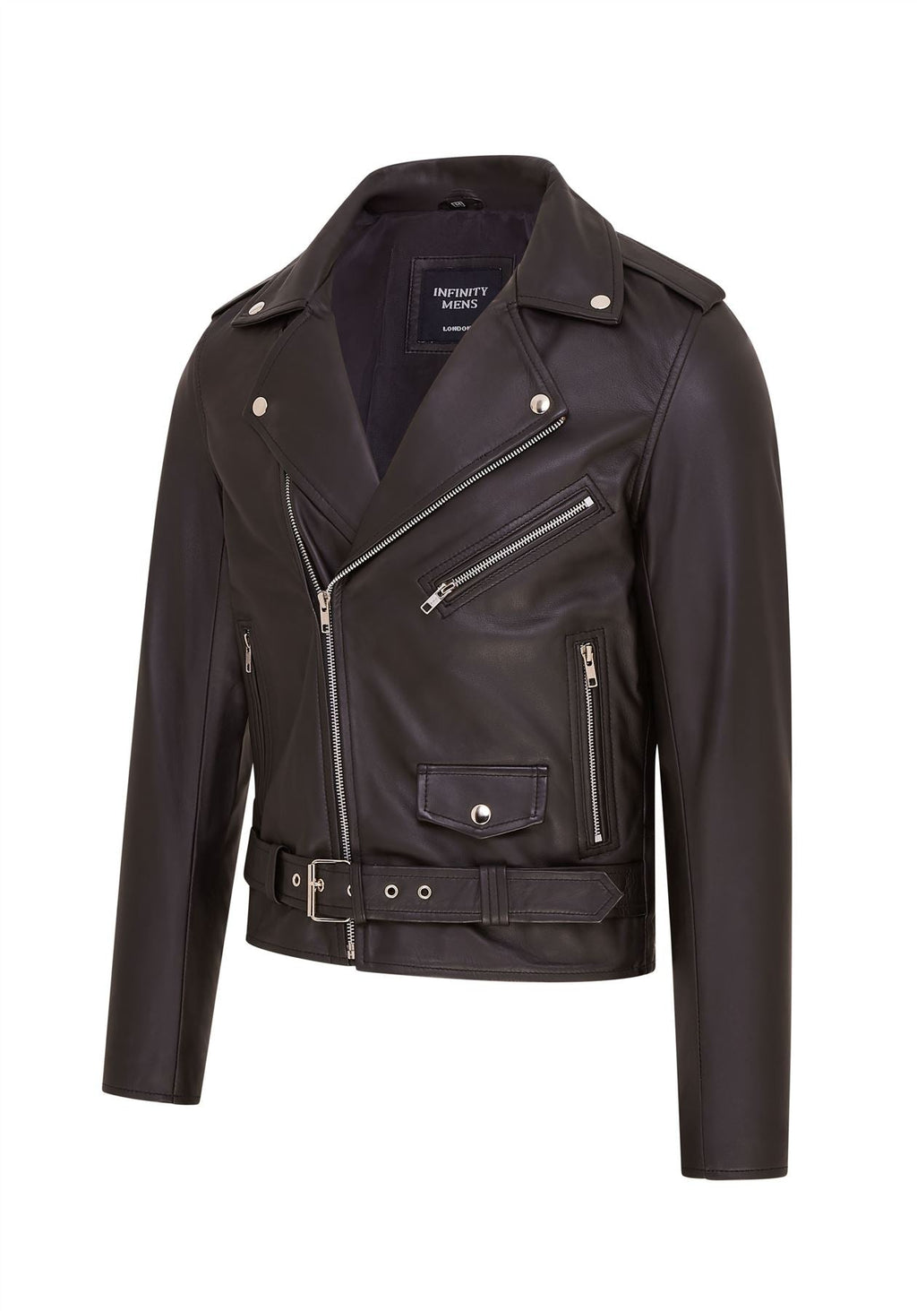 Mens Classic Brando Leather Biker Jacket - Heinola