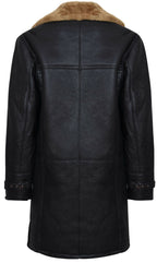 Mens Warm Shearling Sheepskin Crombie Coat-Cologne