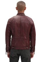 Mens Moto Leather Biker Jacket-Taiwan