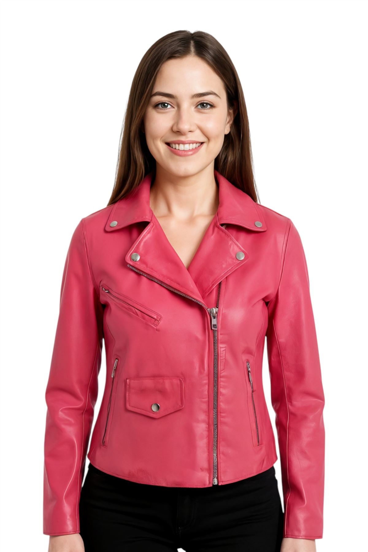 Women's Classic Brando Biker Leather Jacket - Broome