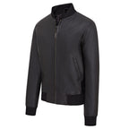 Mens Soft Leather MA-1 Varsity Bomber Jacket