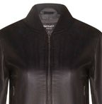 Womens Classic MA-1 Leather Bomber Jacket-Newcastle