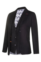 Womens 1920s Black Wool Classic Retro Vintage Blazer