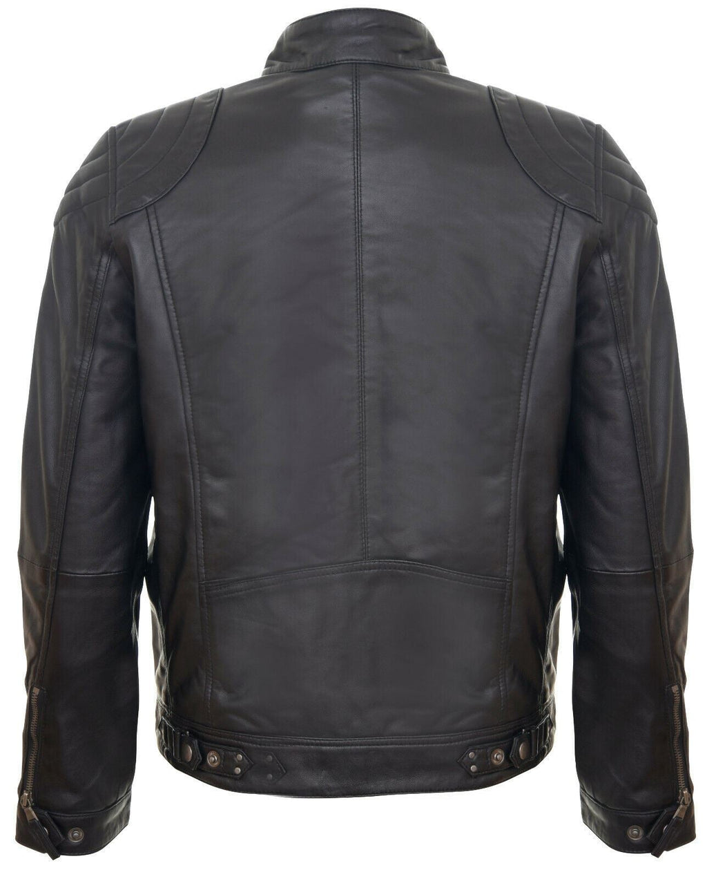 Mens Moto Leather Biker Jacket-Taiwan