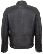 Mens Moto Leather Biker Jacket-Taiwan