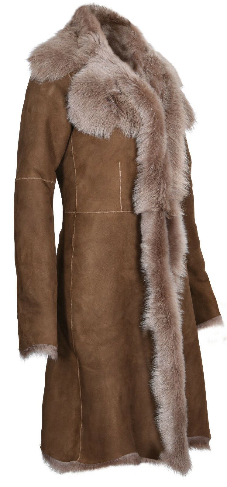 Womens Toscana Sheepskin Suede Trench Coat-Tbilisi