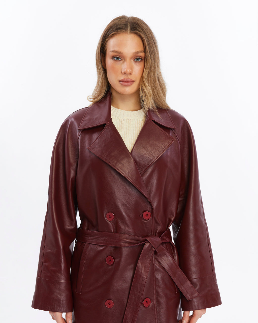 Sloane Leather Trench Coat