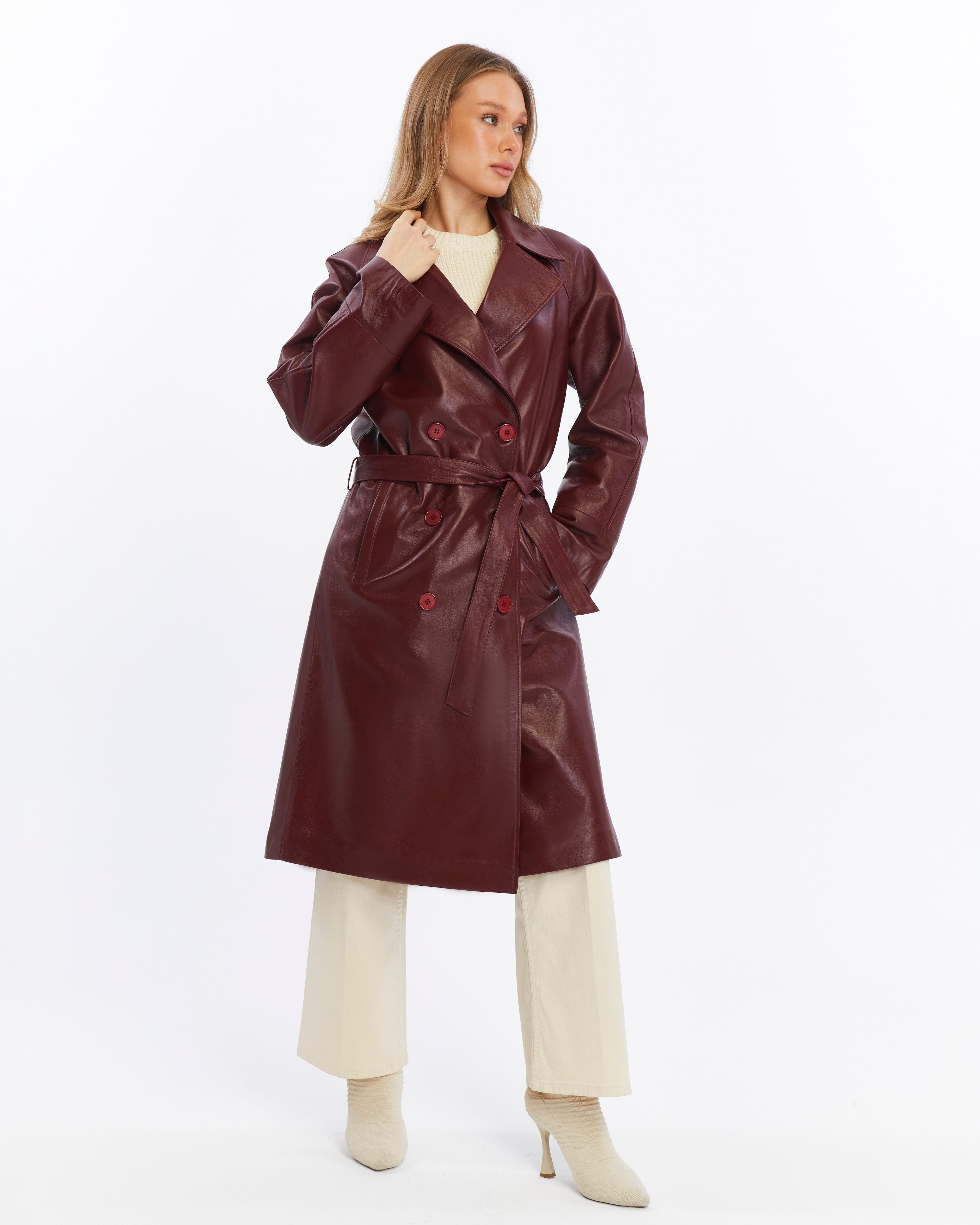 Sloane Leather Trench Coat
