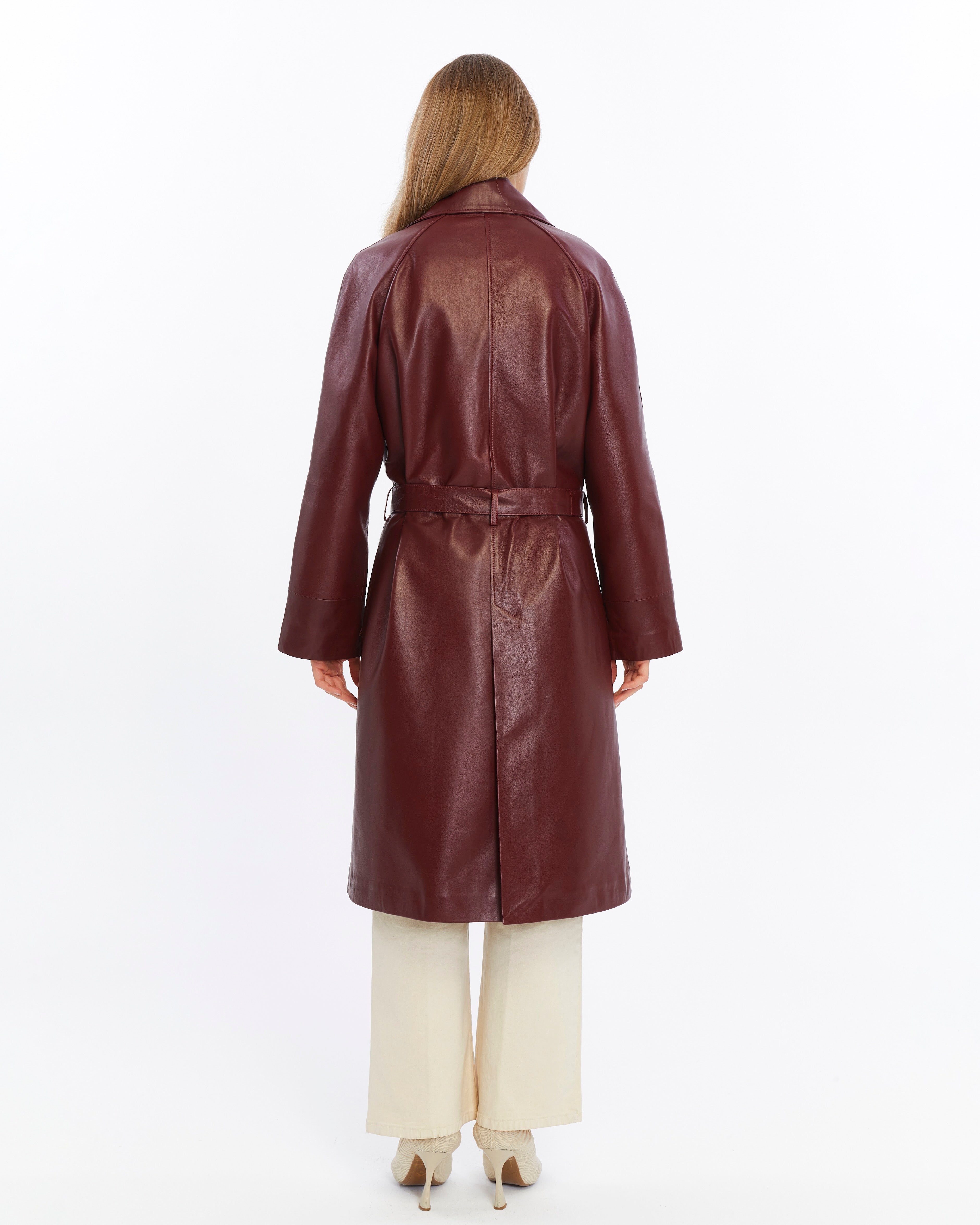 Sloane Leather Trench Coat