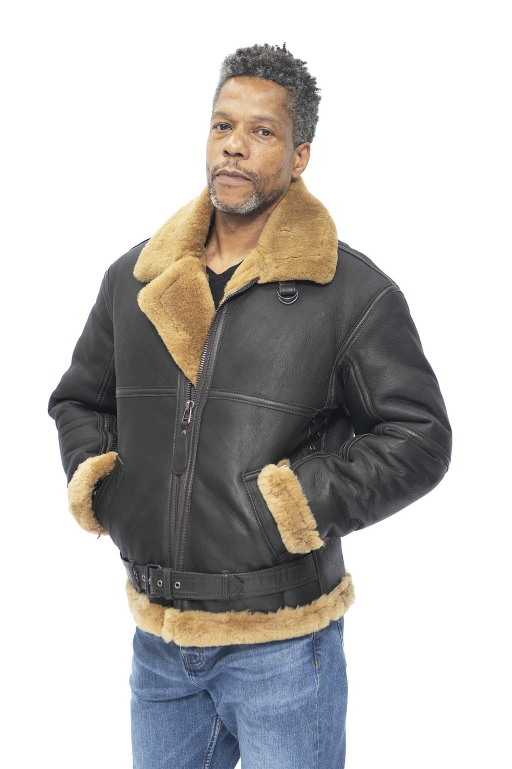 Mens RAF Sheepskin Leather Aviator Jacket-Colchester