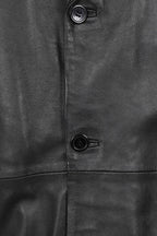 BUDDY Men's Black Nappa Leather Long Coat - Classic 54" Length