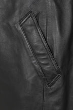 BUDDY Men's Black Nappa Leather Long Coat - Classic 54" Length