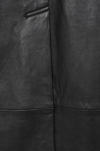 BUDDY Men's Black Nappa Leather Long Coat - Classic 54" Length