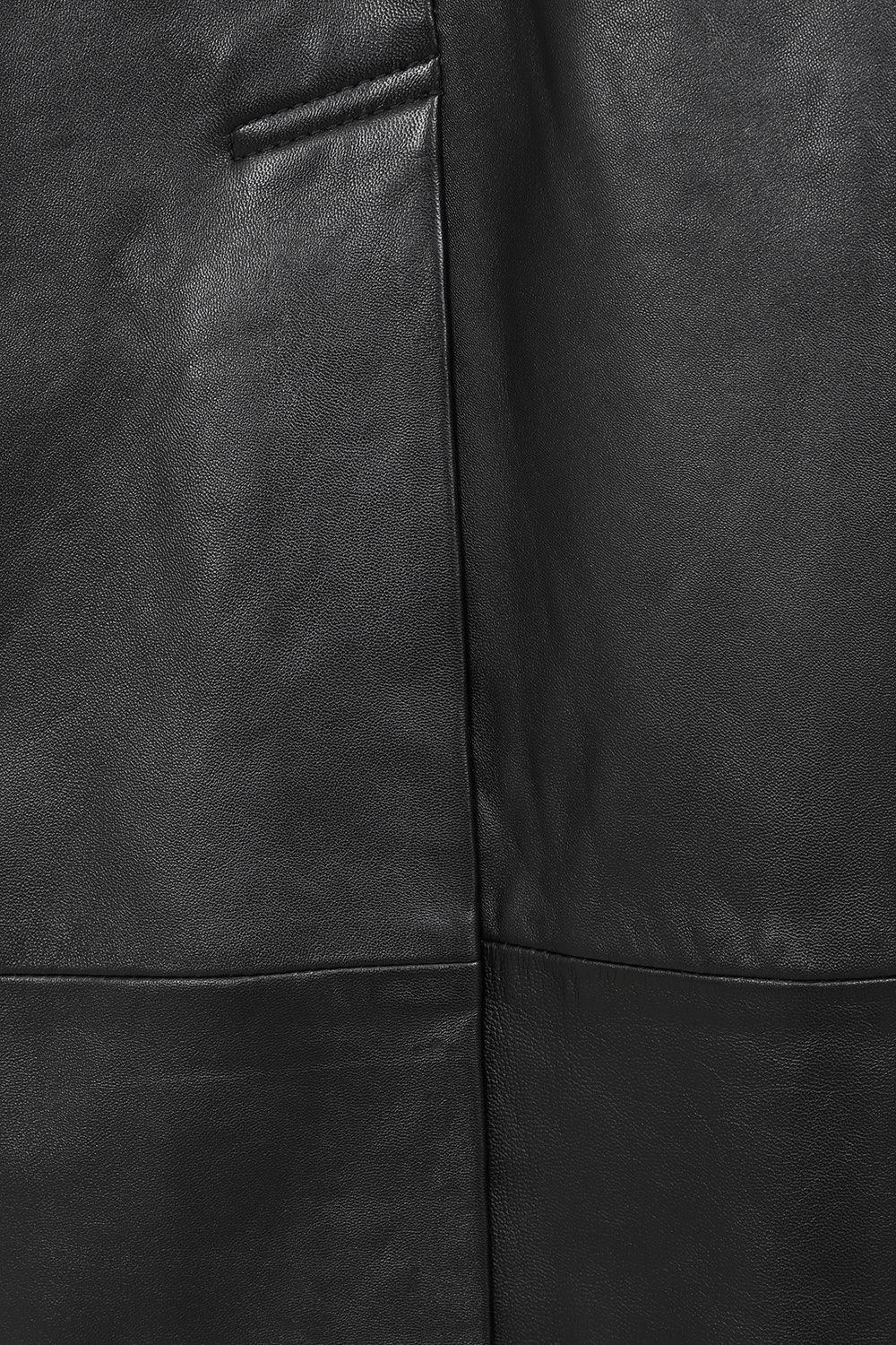 BUDDY Men's Black Nappa Leather Long Coat - Classic 54" Length