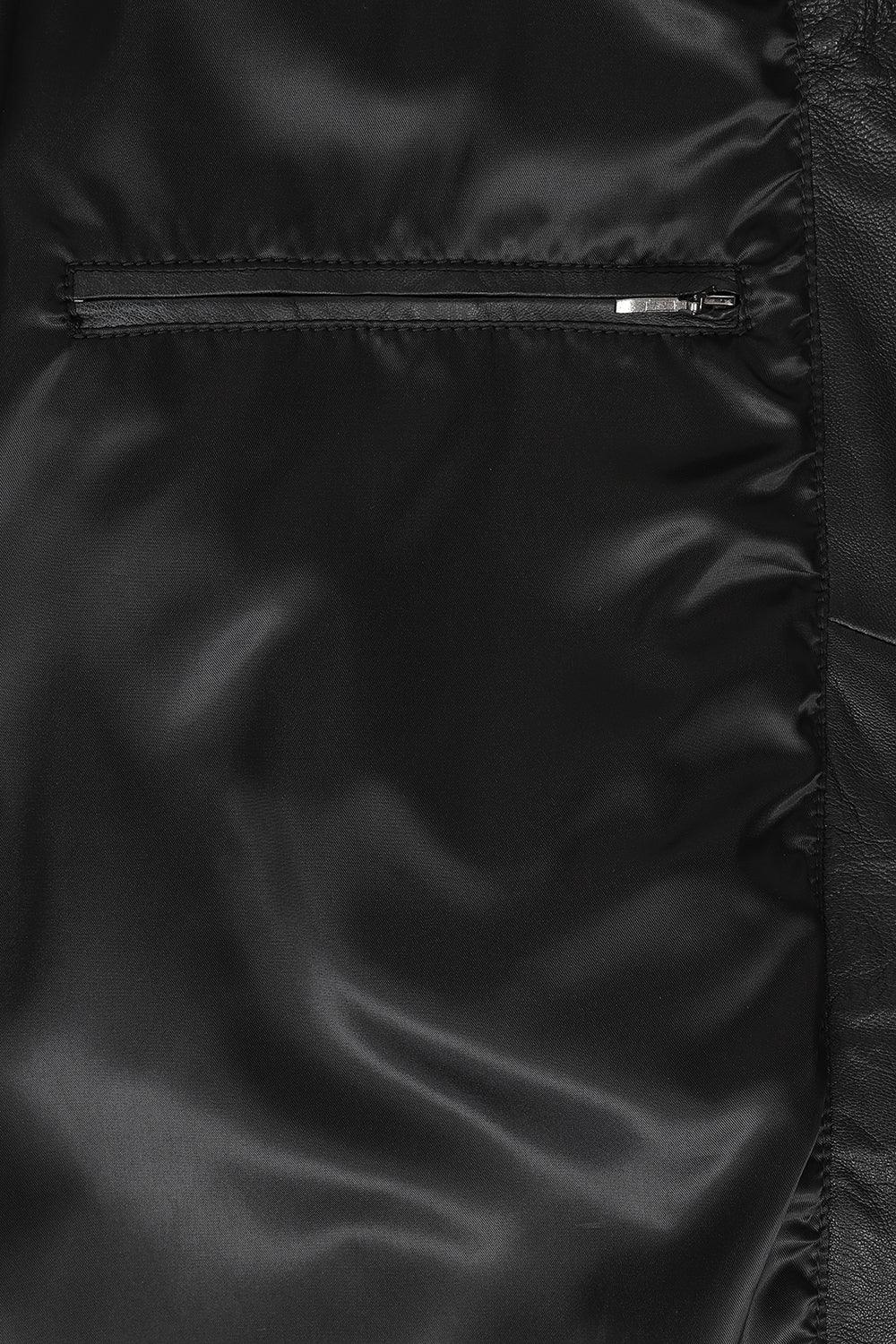 BUDDY Men's Black Nappa Leather Long Coat - Classic 54" Length