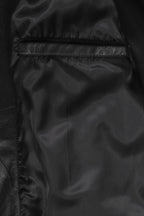 BUDDY Men's Black Nappa Leather Long Coat - Classic 54" Length