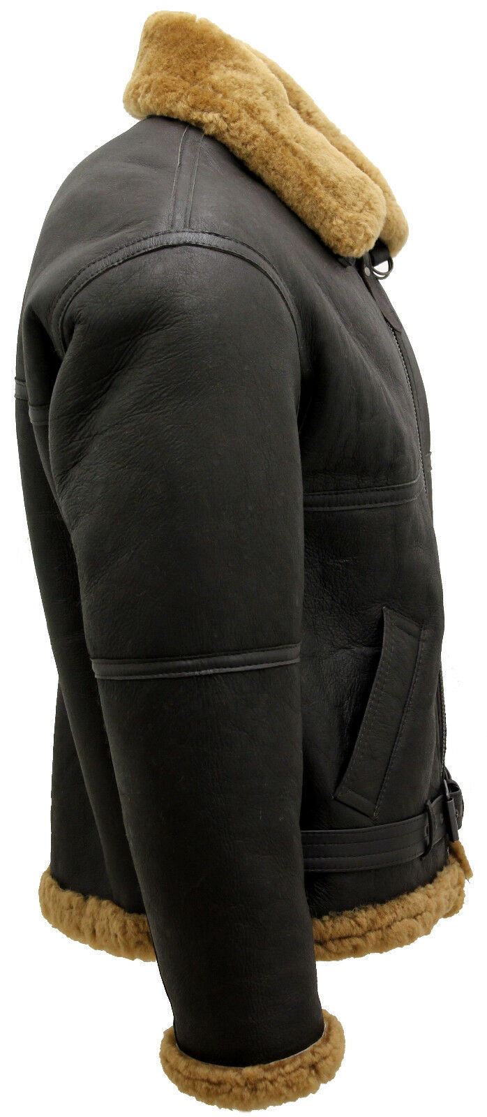 Mens RAF Sheepskin Leather Aviator Jacket-Skyfair