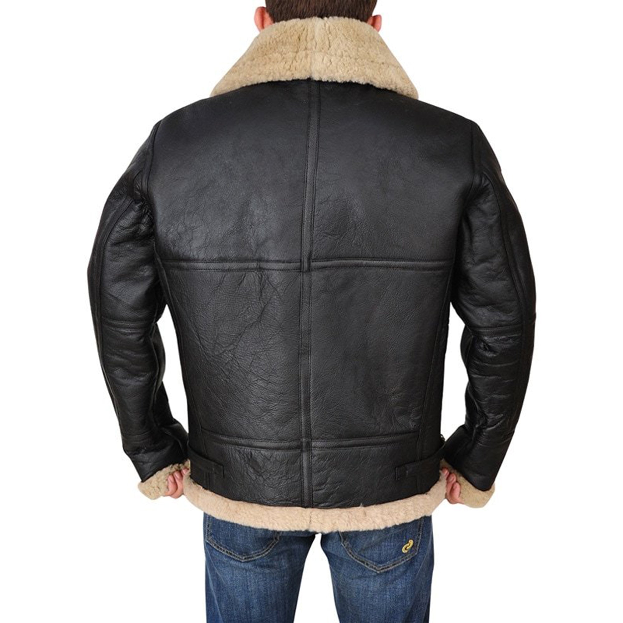 Brown Shearling Leather Jacket For Men