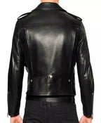Men’s Black Leather Biker Jacket