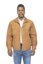 Mens Classic Harrington Bomber Leather Jacket-Minsk