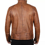 Men's Lambskin Leather Bomber Biker Jacket