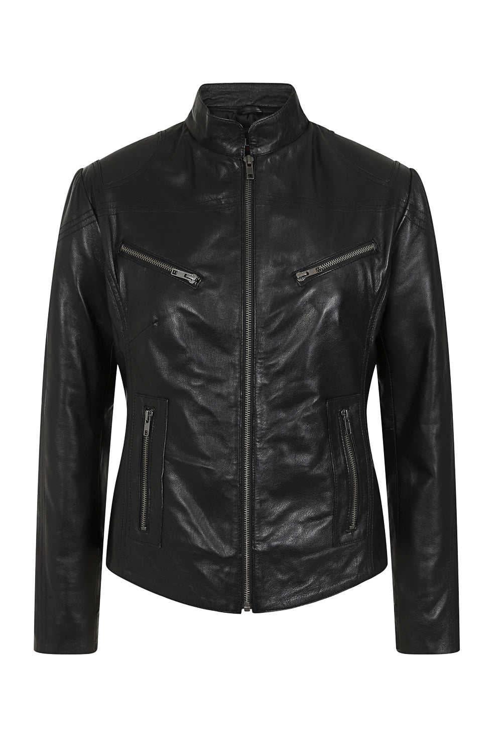 CHLOE Women's Black Leather Biker Jacket - Lamb Nappa Premium