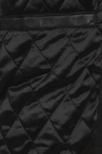 Women's Quality Black Leather Hip Length Coat with Fur Trimmed Detachable Hood - 'CARLA'