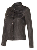 Womens Leather Trucker Jeans Jacket-Anderlecht