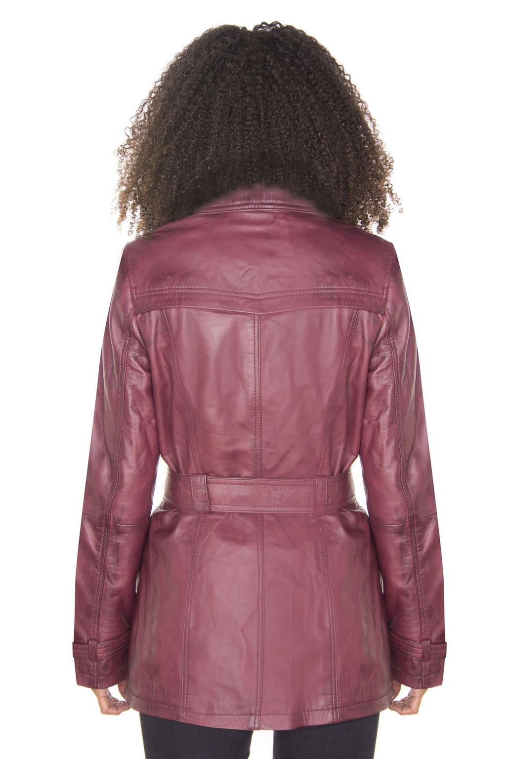 Womens Nappa Leather Trench Coat-Mosul