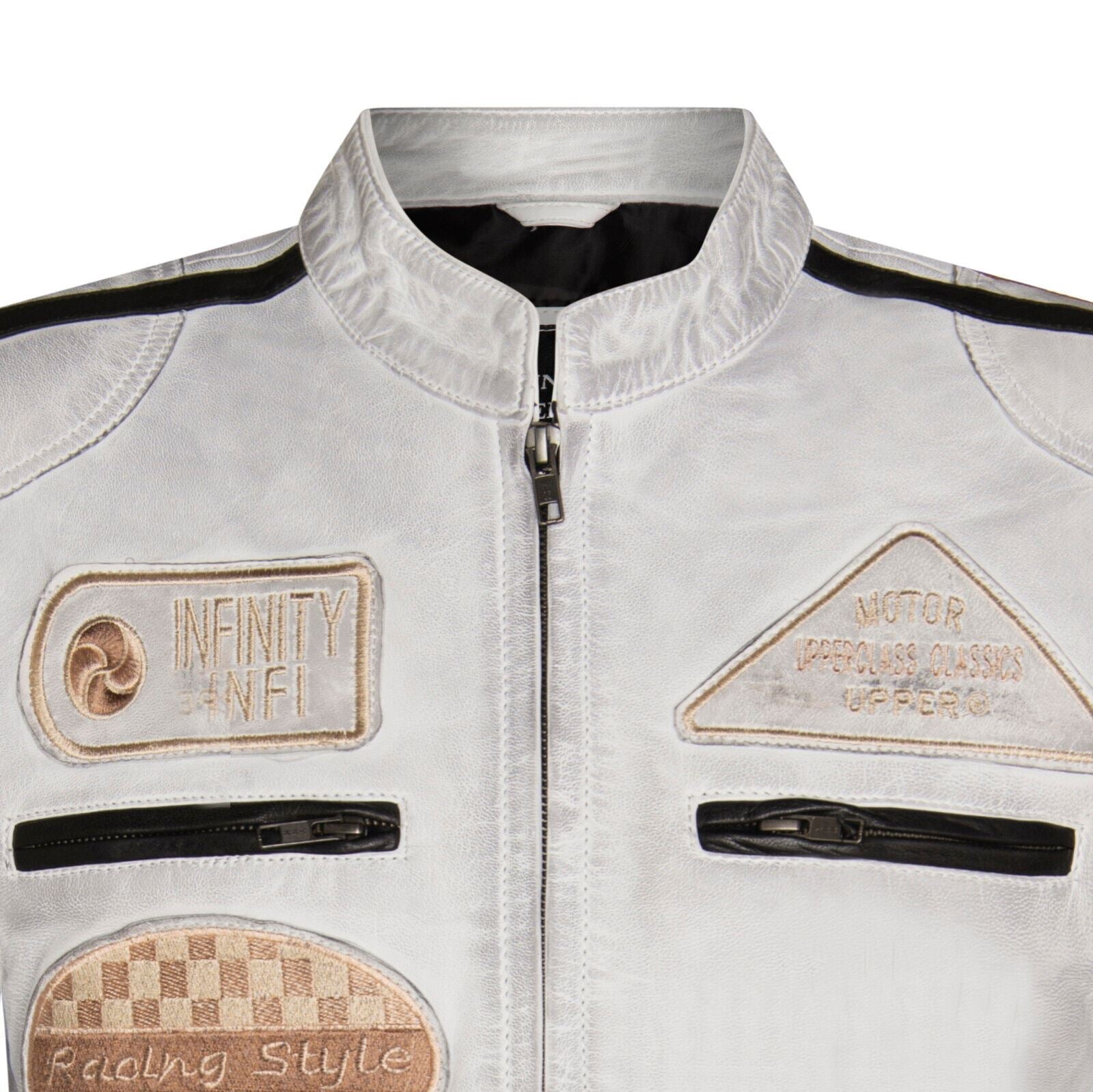 Mens Racing Leather Biker Jacket-Portland