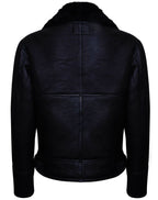 Mens B3 WW2 Leather Sheepskin Aviator Flying Jacket-Charleston