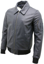 Mens Cowhide Analine Leather A2 US Airforce Bomber Jacket