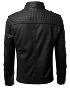 Men's Slim Fit Pu Leather Jacket M 10