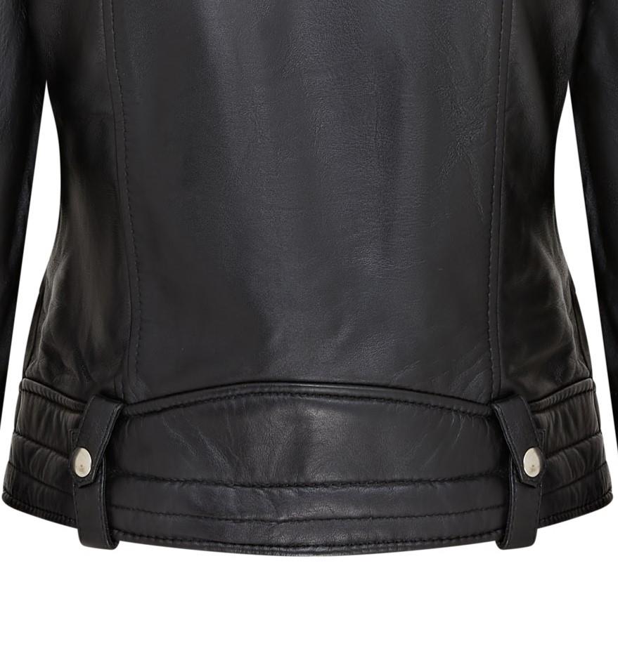 Womens Black Leather Brando Jacket - Chennai