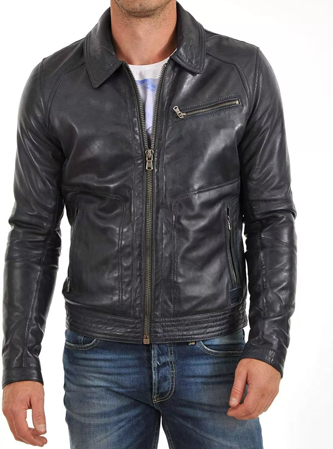Leather Men's Genuine Lambskin Leather Jacket