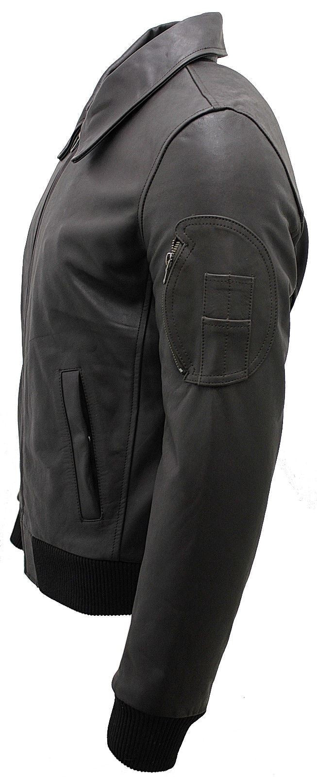 Mens Cowhide Analine Leather A2 US Airforce Bomber Jacket