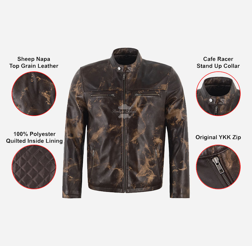 BRUISER Men's Vintage Waxed Leather Jacket