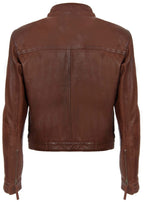 Men’s Classic Fitted Leather Biker Jacket-Austin