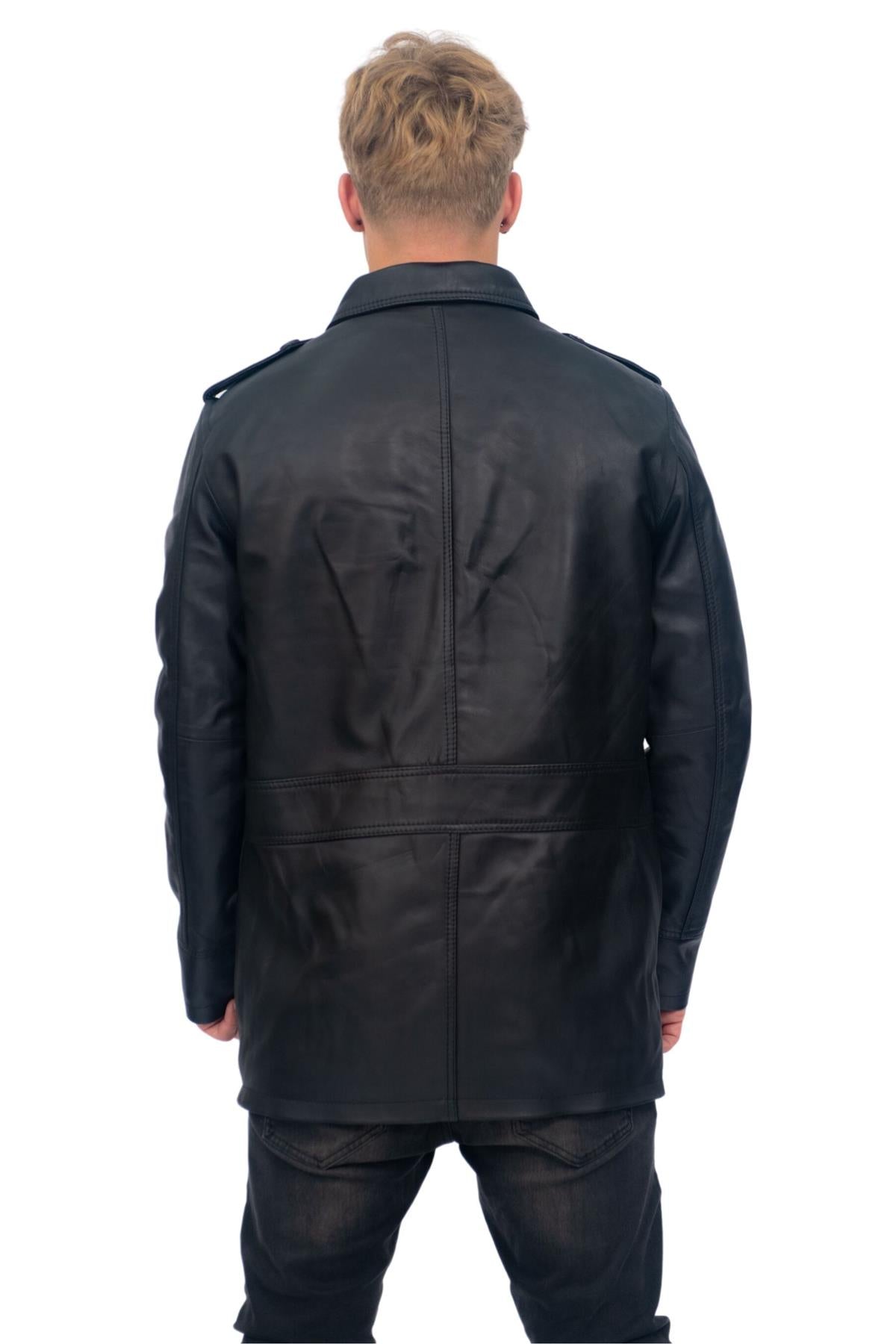 Mens Leather Parka Safari Coat-Mesa Verde