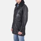 Pierce Shearling Black Leather Jacket